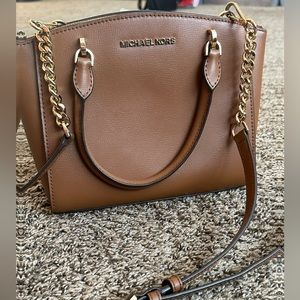 Brown/ Gold Michael Kors Crossbody Bag (S/M)